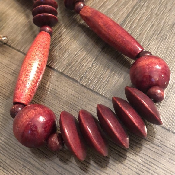 Vintage Large Wooden Bead Necklace 26 1/2”. - Picture 3 of 12